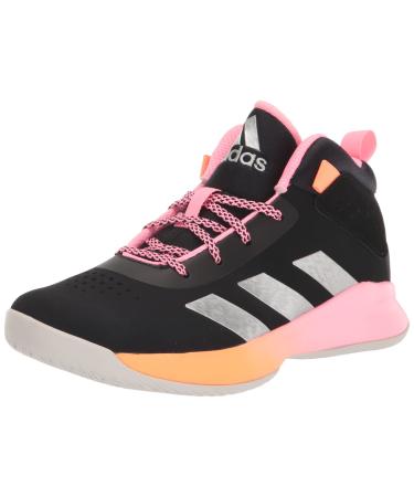 adidas Unisex-Child Cross Em Up 5 Basketball Shoe Big Kid (8-12 Years) 7 Wide Big Kid Black/Silver Metallic/Beam Pink