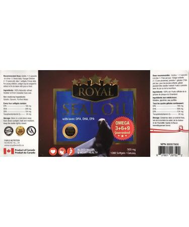 ROYAL. Seal Oil OMEGA-3+6+9 (1088 Softgels) 1088 count (Pack of 1) - Buy Online on SooperMarket.com