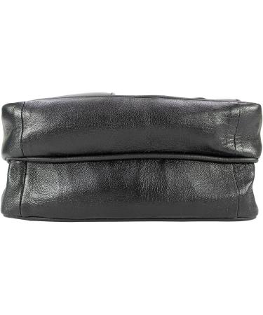 Paul Walter Genuine Leather Black Crossbody Shoulder Bag - Unisex Travel Kit Handbag - Buy Online on SooperMarket.com