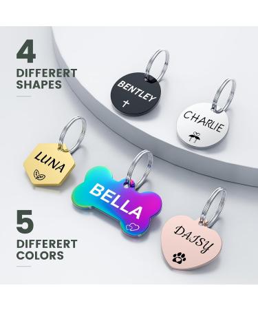 Personalized Yehanti Dog Tags - Engraved Stainless Steel Name Tags for Dogs Cats & Puppies | Custom Name Phone & Address Tags - Buy Online on SooperMarket.com