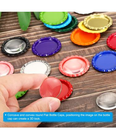 PATIKIL 1 Inch Flat Decorative Bottle Caps 50 Pack Craft Bottle Pendant Trays Double Sides Printed for DIY Pendants Craft Scrapbooks Dark Green - Buy Online on SooperMarket.com