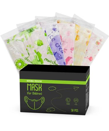 Hyegiir Individually Disposable Face Masks Colourfull Masks For Daily Protection Air Pollution Dust-proof (50) Blue
