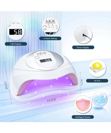 UV Nail Lamp Gel Nail Lamp Nail Dryer 180W Professional UV LED Nail Lamp UV Lamps for Gel Nails with Automatic Sensor/4 Timer Setting UV LED Nail Lamp Curing Lamp for Home Salon 23*11-White - Buy Online on SooperMarket.com