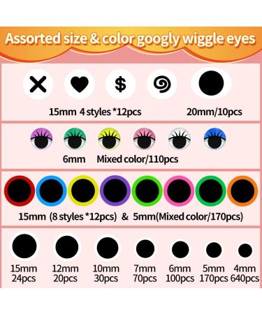 Iooleem 1518pcs Self-Adhesive Googly Wiggle Eyes in 24 Styles & Colors - Crafts, DIY Projects - Buy Online on SooperMarket.com
