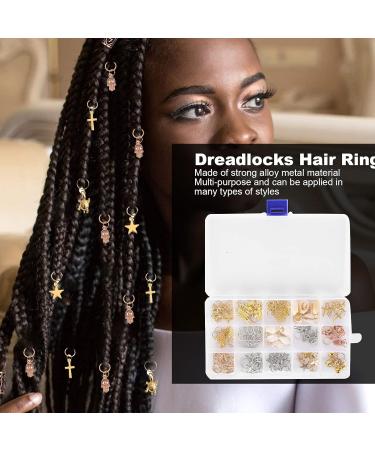 15 Types DIY Hair Braids Dreads Rings - 125 PCS Hair Braiding Accessories for Dreadlocks Extensions & Buns - Buy Online on SooperMarket.com