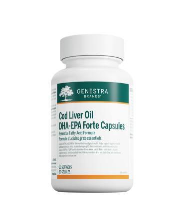 Genestra Brands - Cod Liver Oil DHA/EPA Forte Capsules - Blend of DHA EPA and Vitamins A and D - 60 Softgel Capsules