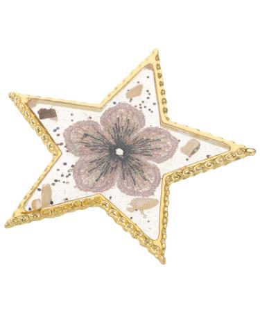 Baluue Resin Nail Art Palette Star Shaped Nail Mixing Palette Polish Color Mixing Plate Golden Edge Nail Holder Display Board Painting Tray Manicure Tool