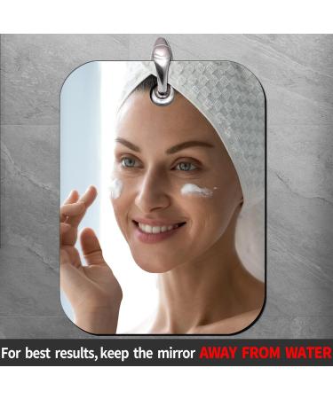 2 Pack Fogless Shower Mirrors for Shaving - Portable, Unbreakable, Anti-Fog, Wall/Camping Hanging - 8x6 Medium Size - Ideal for Travel, Bathroom, Locker - Makeup, Shave - Buy Online on SooperMarket.com