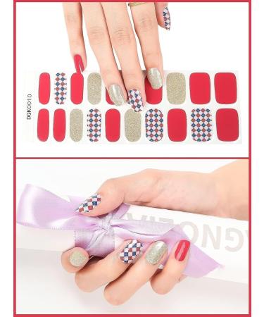 Kalolary Gel Nail Polish Strips Nail Gel Art Sticker Waterproof Full Nail Wraps Decal Sets with Scissors Nail File and Stick for Women Girls Nail Art Decor (UV/LED Lamp Required)-10 - Buy Online on SooperMarket.com