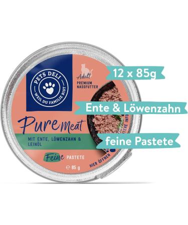 Pets Deli Pure Meat Wet Food for Cats - Duck & Dandelion - Sugar & Gluten Free - 12 x 85g Pack - Buy Online on SooperMarket.com