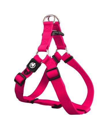 DDOXX Nylon Step-In Dog Harness - Adjustable Chest Puppy Harness for All Sizes - XXS (Pink) Pink XXS - 1.0 x 26-35 cm