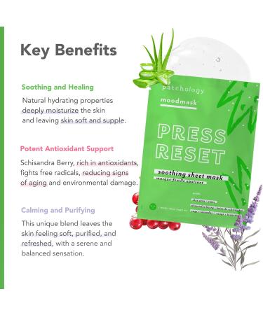 Patchology Soothing Face Mask | Revitalize & Hydrate Skin with Aloe Vera Lavender & Schisandra Berry | 1 Ct - International Shipping Available - Buy Online on SooperMarket.com