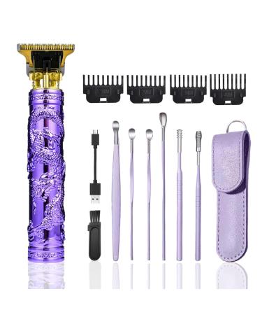Hair Clippers for Men Cordless Hair Clippers Travel Small Hair Clippers 5.7" Hair Clippers Classical Sculpting Styling Rechargeable Hair Remover with 6 Pieces Earpick (Purple)
