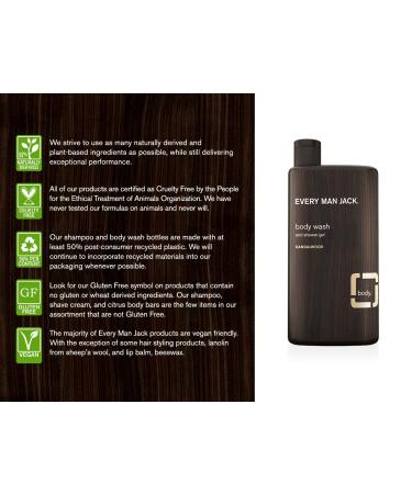 Every Man Jack Sandalwood Body Wash Shower Gel 16.9 Fl Oz - 91297 - Buy Online on SooperMarket.com