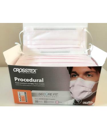 Crosstex Procedure Masks Pink 50/Box GCPPK