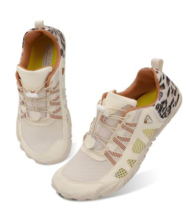 Swim Water Shoes for Women Men Quick Dry Barefoot Aqua Sneakers Shoe for Beach Hiking Diving Boating River Outdoor Water Sports 8.5 Women/7.5 Men Ty7 Beige