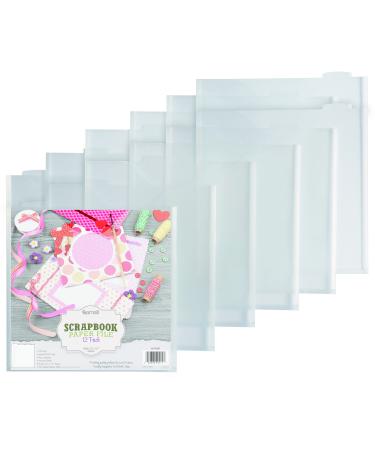 Samsill Scrapbook Paper Storage Organizer 12 Count of Individual Top Loading Files with Customizable Tabs Holds 12 x 12 Inch Scrapbook Paper Vinyl Paper Photos Clear PVC and Acid Free 12 Pack