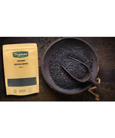 Certified Organic Beluga Lentils 500g - Raw Vegan, GMO-Free - Thames Organic - Buy Online on SooperMarket.com