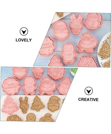 ABOOFAN 8pcs Christmas Cartoon Pie Chocolate Fudge Christmas Cookie Stamper Lovely Cookie Mold 3D Candy Tool - Buy Online on SooperMarket.com