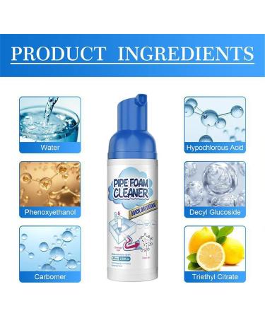 3Pcs Herios Drain Foam Cleaner Pipe Dredge Deodorant Foam Cleaner Liquid Hair Drain Clog Remover & Cleaner Quick Foaming Toilet Cleaner for Kitchen Shower Drain Sinks Tubs - Buy Online on SooperMarket.com