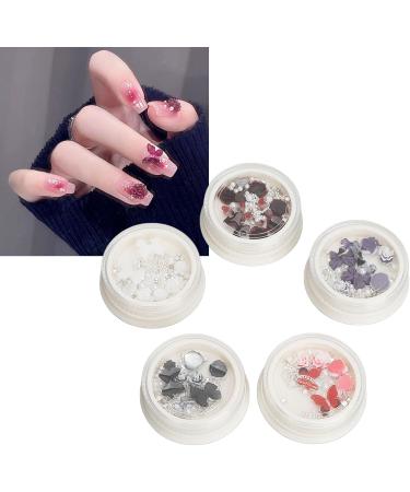 Shiny Decorative Manicure Charms with Artificial Pearls DIY Nail Art Portable Storage Box for Professional Salon or DIY Manicures - Buy Online on SooperMarket.com