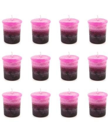 Pajoma fragrance votive candle 12 pieces of 55 g Roses-Berries |Marble votive candle burning time approx. 17 hours - height 5 cm 4 cm |Premium quality Roses-Berries 12