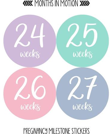 Pregnancy Weekly Belly Growth Stickers - Maternity Keepsake - Set of 36 Week by Week Pregnancy Photo Props - Buy Online on SooperMarket.com