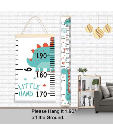 Kids Height Growth Chart Wall Hanging - Dinosaur Theme - 79 x 7.9 inches - Measure Baby Girls Boys Toddlers Bedroom Decor - Buy Online on SooperMarket.com