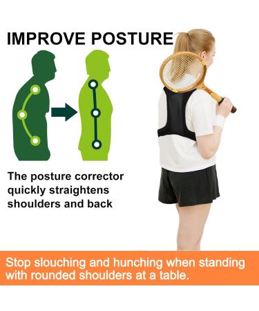 Fourket Humpback Correction Belt Posture Corrector Adjustable Back PU Material Suitable for Men and Women Size M Black - Buy Online on SooperMarket.com