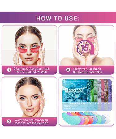 BESNEL Eye Gels 32 Pairs - Natural Plants Eye Masks for Puffy Eyes, Wrinkles & Dark Circles - Anti-Aging Collagen Eye Patches with Hyaluronic Acid - Eye Moisturizer Treatment - Buy Online on SooperMarket.com