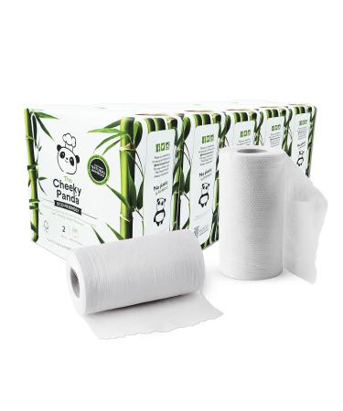 The Cheeky Panda Kitchen Roll large pack of bamboo 1000 sheet |2-layer paper towels | 10 rolls |Super absorbent and sustainable white 2 pieces (5 pack)
