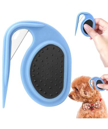 Pet Dematting Combs Knotting Comb Knotting Comb for Cats De Knotting Comb for Dog Pet Dematting Comb Knotting Combs Hair Removal Removal Massaging Brush Safety Deshedding Blades (Blue)