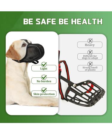 Breathable Muzzle for Large Dogs | Adjustable Reflective Dog Mask | XL Basket Muzzle to Prevent Biting & Chewing - Buy Online on SooperMarket.com