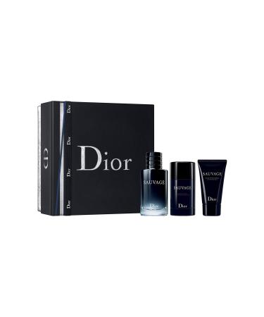 Dior Sauvage 3 Piece Gift Set for Men (3.4 Eau De Toilette + 1.7 After Shave + 2.6 Deodorant Stick) 7.7 Ounce Multi