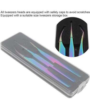 Herchr 3PCS Tweezers Set for Eyelash Extensions | Stainless Steel Straight & Curved Precision Tools - Buy Online on SooperMarket.com