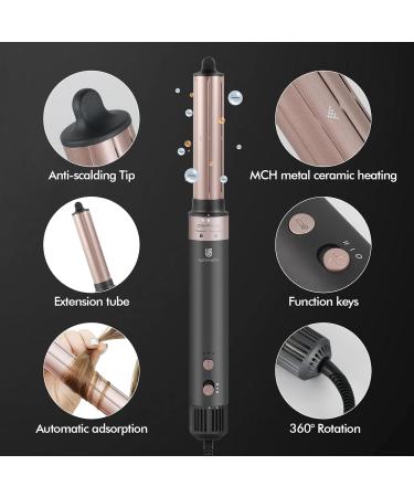 Auto Air Curling Wand & Hair Dryer Set - 1 1/4 Inch Ceramic Ionic Curler for Fast Drying & Stylish Waves - International Shipping Available - Buy Online on SooperMarket.com