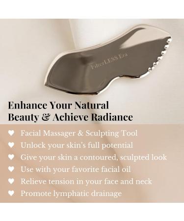 Detailer Stainless Steel Gua Sha Tool - Facial Massager for Jawline Sculpting & Lymphatic Drainage | International Shipping Available - Buy Online on SooperMarket.com