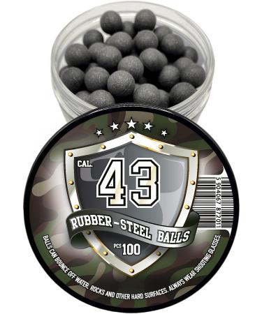 Hard Mix Rubber Steel Balls .43 Cal - 100 Count | 1.8 Grams Projectiles for Self Home Defense Pistols - Buy Online on SooperMarket.com