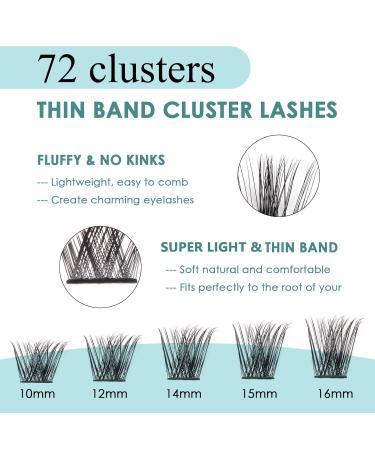 SISILILY Lash Extension Kit - 72 Individual Lashes with Bond & Seal | C D Curl DIY Reusable Fluffy Eyelash Clusters - Buy Online on SooperMarket.com