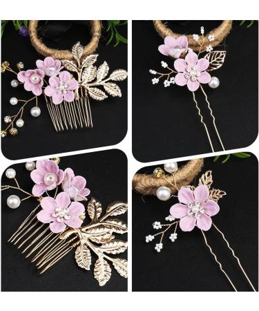 EIHI 3 Pieces Rose Accessory Cheveux Mariage Bijoux Cheveux Pince Cheveux Mariage Bijoux Cheveux Mariage Bijoux de Cheveux pour Femme A - Buy Online on SooperMarket.com