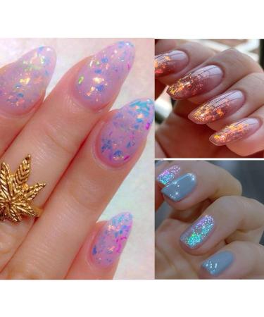 Holographic Mermaid Nail Art Glitter Sequins - 50g Irregular Aurora Opal Flakes for Nail Decoration - Buy Online on SooperMarket.com