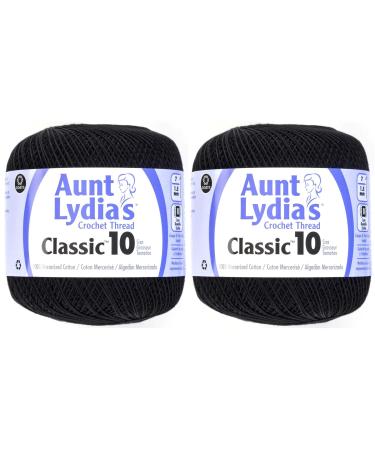 Coats Crochet 2-Pack - Aunt Lydia Cro Cottn Black (154.0012) 2 Pack Black
