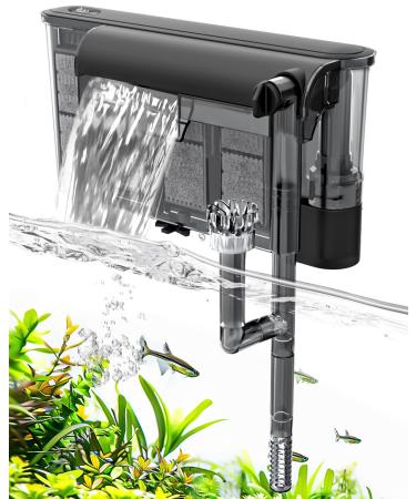 AQQA aquarium filter 600L/h quiet aquarium external filter 3-in-1 adjustable flow slope on filter for aquariums from 60l to 90l 6W XL for 60-90l aquariums 4PCs filter sponge