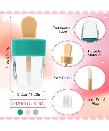 WSERE 20 Pcs Cute Lip Gloss Tubes - 4g Portable Empty Lip Glaze Containers | Reusable & Refillable DIY Cosmetic Samples Bottles | Creative Ice Cream Shape in Pink - Buy Online on SooperMarket.com