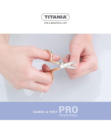 Titania Gold-Plated Nail Scissors 9.5cm | Curved Extra Sharp Professional Manicure Tools | Solingen Made in Germany - Buy Online on SooperMarket.com