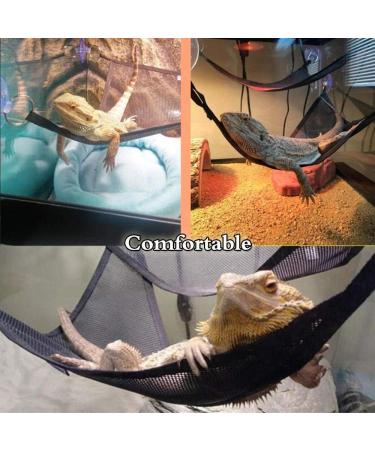 YUIP Mesh Reptile Hammocks Reptile Lizards Snakes Hammock Lounger Ladder Accessories Net Hanging Bed Toys (12"x12"x12" Black) - Buy Online on SooperMarket.com