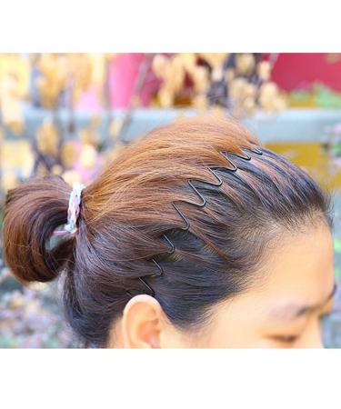 Black Wavy Metal Hair Bands 2 Pack - Unisex Headbands for Men and Women - Non-Slip Spring Sports Accessory - Buy Online on SooperMarket.com