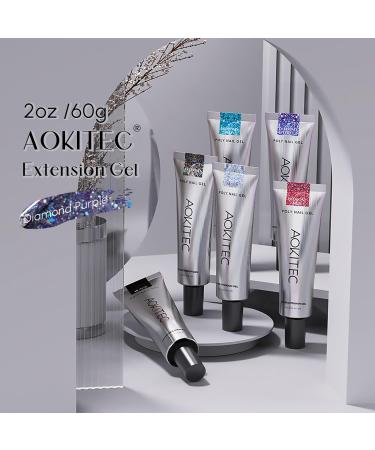 Buy Aokitec 60ml Nail Extension Gel (Diamond Violet) - UV Nail Polish for Salon & DIY | Best Acrylic & False Nail Assembly Gel - Buy Online on SooperMarket.com