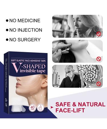 Invisible Waterproof Face Lift Tape - 40 Pcs Instant Lifting Stickers for Face & Neck - High Elasticity, Makeup Tools for Wrinkle Reduction & Facial Line Improvement - Buy Online on SooperMarket.com