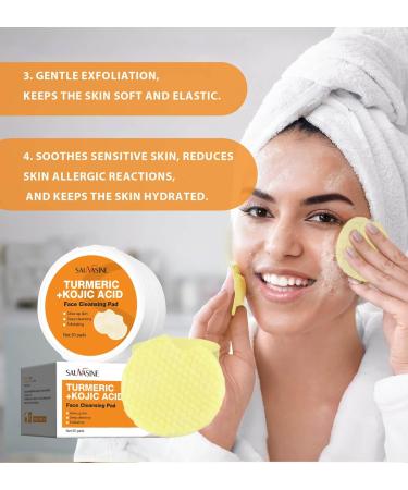 Turmeric Kojic Acid Cleansing Pads - 30pcs for Balanced Skin | Moisturizes & Nourishes | Leak-Proof Upgrade - Buy Online on SooperMarket.com